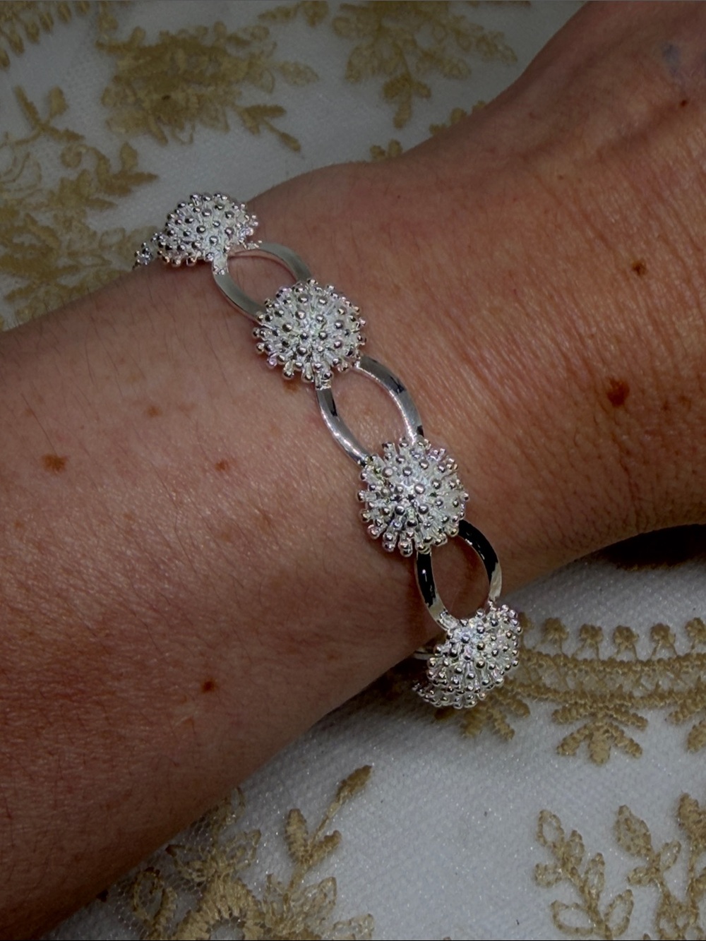 925 Sterling Silver Starburst Cuff Adjustable Bracelet | Modern Statement